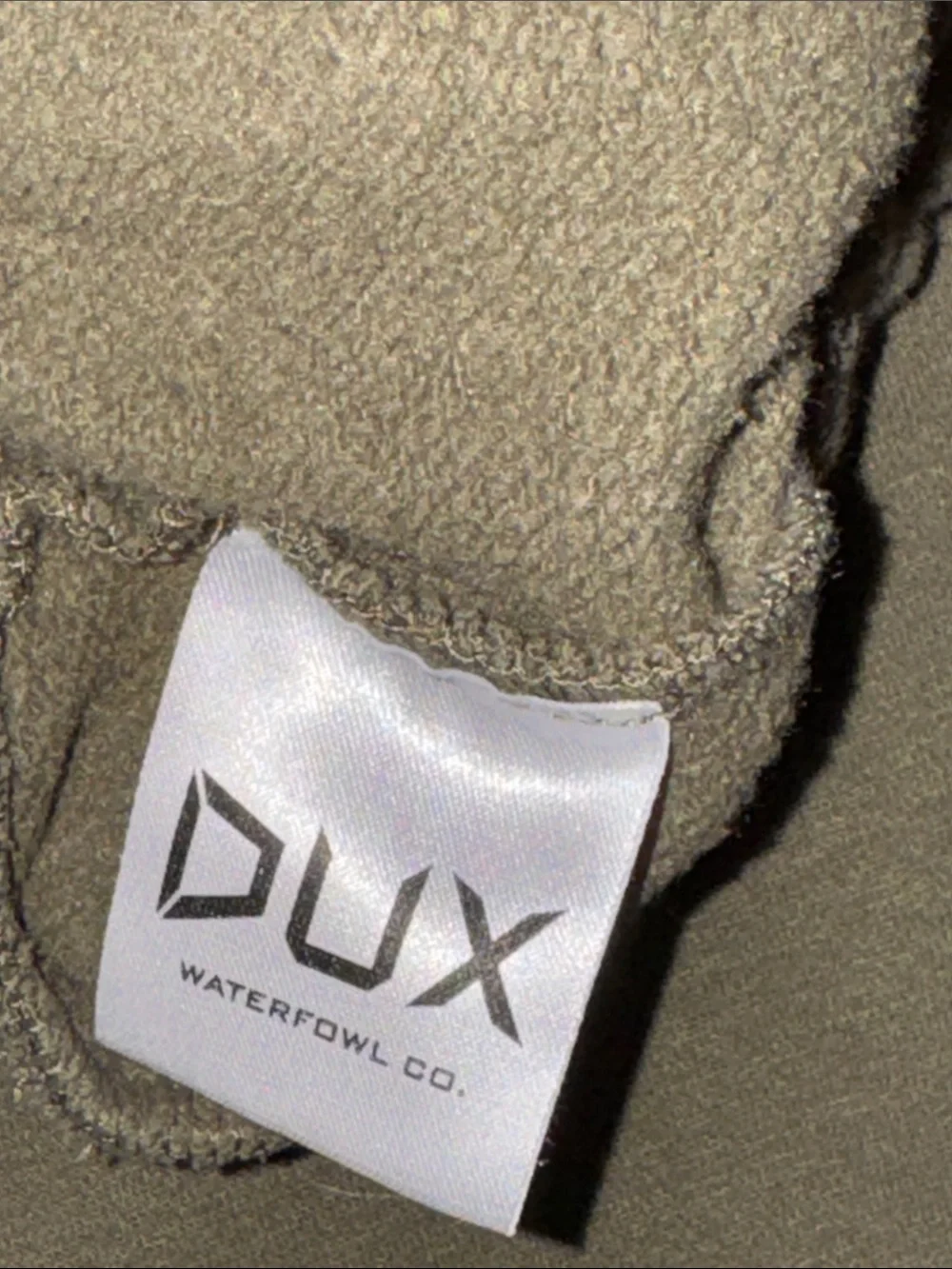 DUX WATERFOWL CO OLIVE GRN DRAWSTRING WAIST CUFFED ANKLES SIDE PKTS/BK PKT ZIP - Picture 12 of 15